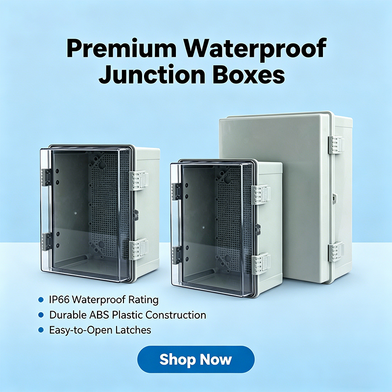 Outdoor Power Cable Junction Box - مصنوع من البلاستيك ABS، لوحة تحكم
