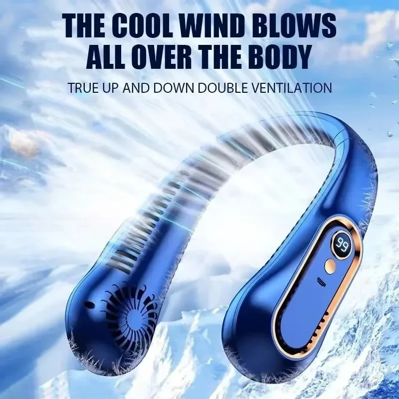 Outdoor Power Works - مروحة رقبة ذكية مع شاشة عرض