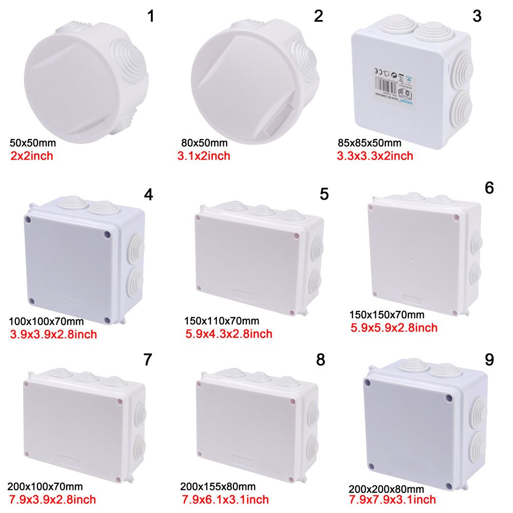 صندوق توصيل بلاستيك ABS للتحكم - مراجعة Outdoor Power Cable Junction Box وسعره