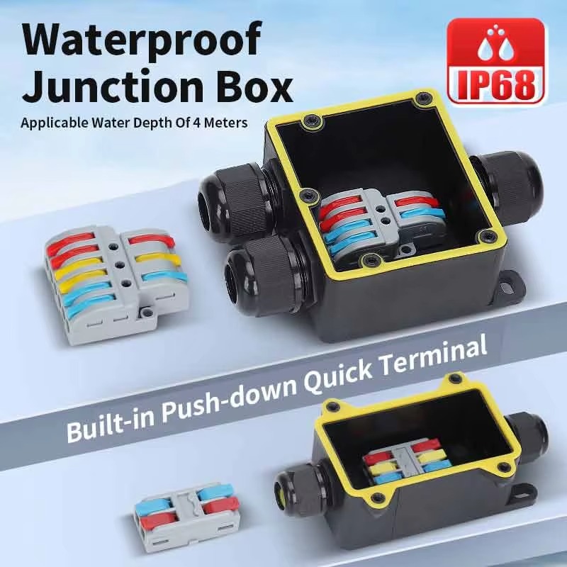 صندوق توصيل مقاوم للماء IP68 ب - مراجعة Outdoor Power Cable Junction Box وسعره