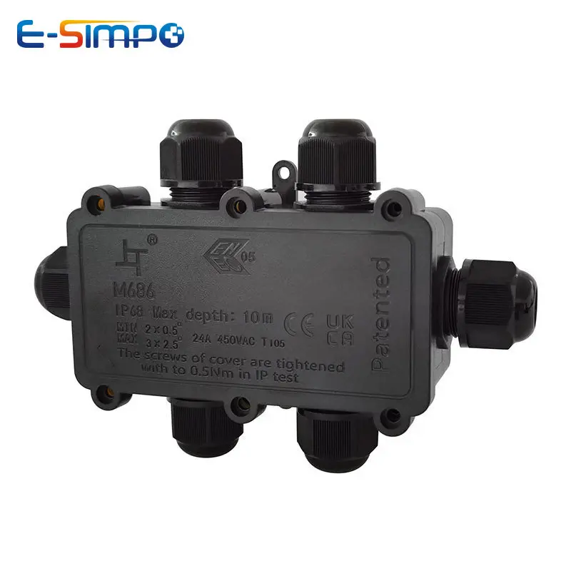 6Way 1IN5Out IP68 تحت الماء سل - مراجعة Outdoor Power Cable Junction Box وسعره