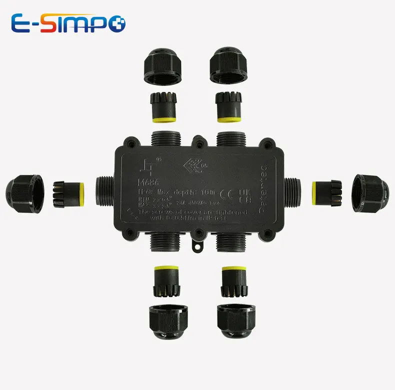 6Way 1IN5Out IP68 تحت الماء سل - مراجعة Outdoor Power Cable Junction Box وسعره