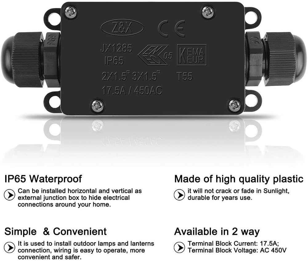3 قطعة 2Way IP65 مقاوم للماء ص - مراجعة Outdoor Power Cable Junction Box وسعره