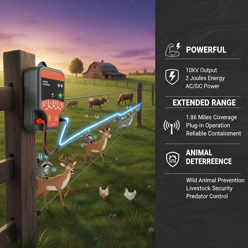 جهاز تحفيز المواشي بقوة 10 كيل - مراجعة Outdoor Power Supply وسعره